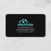 Carte De Visite Frappe Bleu Éclair Réparations résidentielles (Dos)