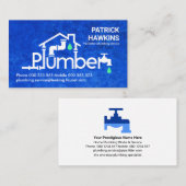 Carte De Visite Frappe Bleu Plumber Home Piping (Devant / Derrière)
