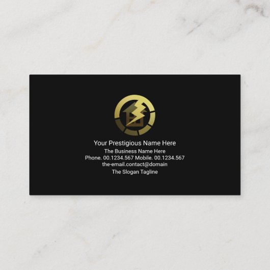 Carte De Visite Frappe Éclair Signal électrique (Dos)