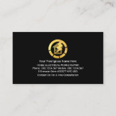 Carte De Visite Frappe Électricien d'éclair électrique (Dos)