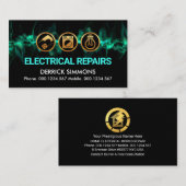 Carte De Visite Frappe Électricien d'éclair électrique (Devant / Derrière)