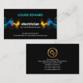 Carte De Visite Frappe Électricien éclair de vague électrique (Devant / Derrière)