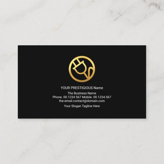 Carte De Visite Frappe Hot Electrical Lightning Gold Bulb (Dos)