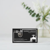 Carte De Visite Frappe Retro Pipe Faucet Frappe Bordure Plumbing (Debout devant)