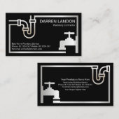 Carte De Visite Frappe Retro Pipe Faucet Frappe Bordure Plumbing (Devant / Derrière)