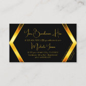 Carte De Visite Frapper Black Orange Shimmer moderne avec Monogram (Dos)