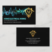 Carte De Visite Frapper charge électrique Creative Gold Home Bulb (Devant / Derrière)