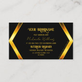 Carte De Visite Frapper noir orange Shimmer élégant avec logo (Dos)