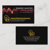 Carte De Visite Frapper Rouge Lightning Home Réparations Électrici (Devant / Derrière)