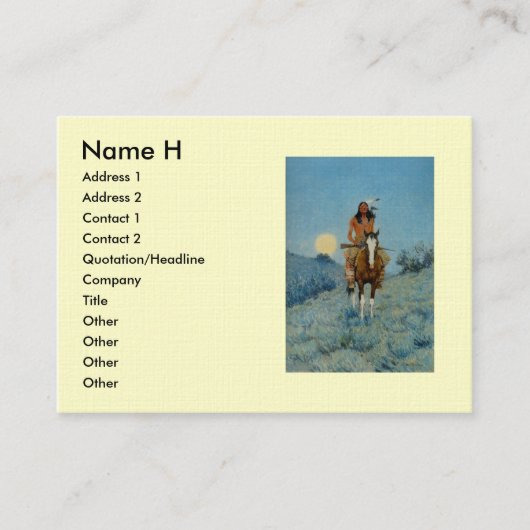 Carte De Visite Frederic Remington's The Outlier 1909 (Devant)