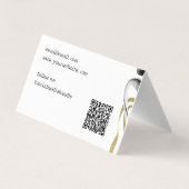 Carte De Visite Freelance Design Code QR Abstrait Gold Noir (Dos)