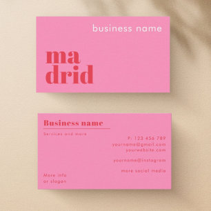 Carte de visite freelance entreprise Madrid Espagn