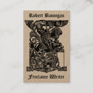 Carte De Visite Freelance Services Chevalier Médiéval 1925 Modèle