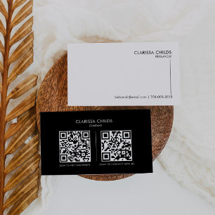 Carte De Visite Freelancer Formellement Minimaliste Simple Qr Code