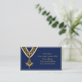 Carte De Visite Freemason Freemasonry Symbol Masonic Blue Gold (Debout devant)