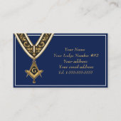 Carte De Visite Freemason Freemasonry Symbol Masonic Blue Gold (Devant)
