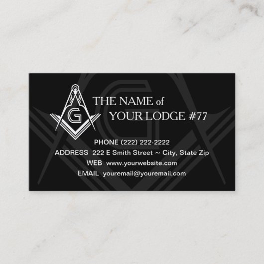 Carte de visite Freemason - Masonic Custom Card (Devant)