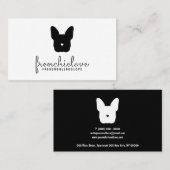 Carte De Visite French bulldog mignon logo simple animal de compag (Devant / Derrière)
