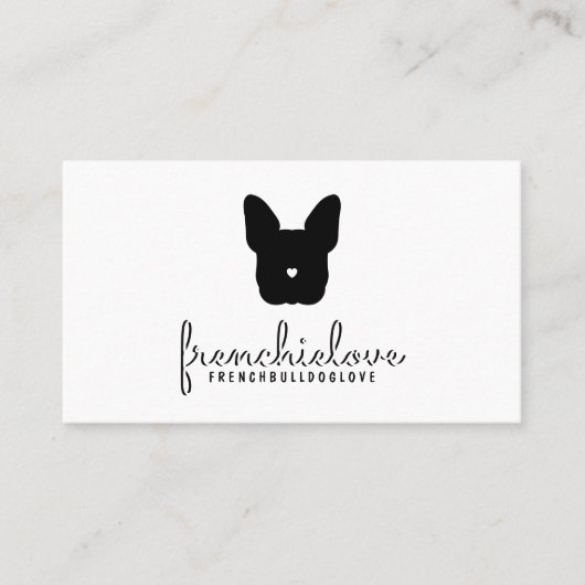 Carte De Visite French bulldog mignon logo simple animal de compag (Devant)