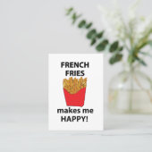Carte De Visite French Fries Fast Food Restaurant French Fries (Debout devant)