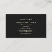 Carte De Visite French Horn Professionnel Brass Enseignant Noir&Bl (Dos)