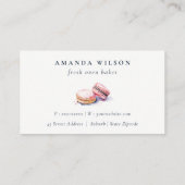 Carte De Visite French Macarons Bakery 6 Punch Loyalty Card (Dos)