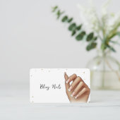 Carte De Visite French Manicure Parties scintillant or main Bling  (Debout devant)