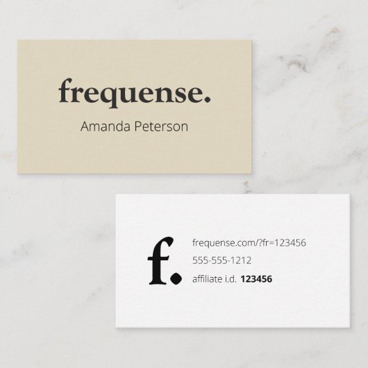 Carte De Visite Fréquence. (Devant / Derrière)