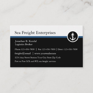 Carte De Visite Fret Maritime Et Logistique Moderne