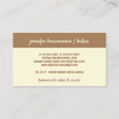 Carte De Visite Friandises biscuits Donut mignon (Dos)