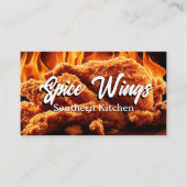 Carte De Visite Fried Chicken Fire Background (Devant)