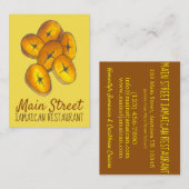 Carte De Visite Fried Plantains Jamaïcain Restaurant Cuisine gastr (Devant / Derrière)