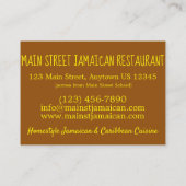 Carte De Visite Fried Plantains Jamaïcain Restaurant Cuisine gastr (Dos)