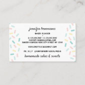 Carte De Visite Fritures de Pâte à Biscuit Douceurs Sucrées (Dos)