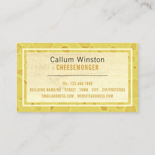 Carte De Visite Fromage Conception, fromage (Dos)