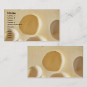 CARTE DE VISITE FROMAGE SUISSE SURFACE TEXTURE CRÈME CERCLES TROUS (Devant / Derrière)