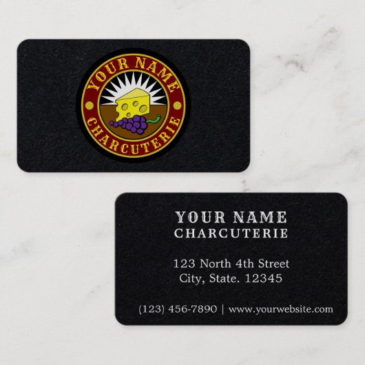 Carte De Visite Fromages et raisins Charcuterie Logo Modèle (Devant / Derrière)