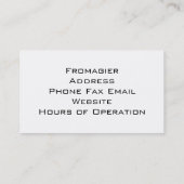 Carte de visite Fromagier (Dos)