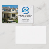 Carte De Visite Front Yard Home | Modern Blue Real Estate Logo (Devant / Derrière)