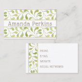 Carte de visite frontalier Feuille moderne (Devant / Derrière)