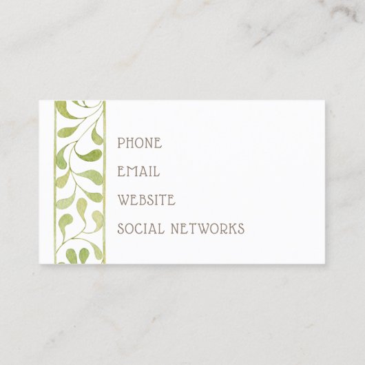 Carte de visite frontalier Feuille moderne (Dos)