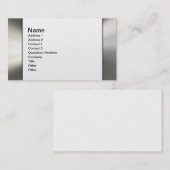 Carte De Visite Frontière argentée de regard en métal sur les (Devant / Derrière)