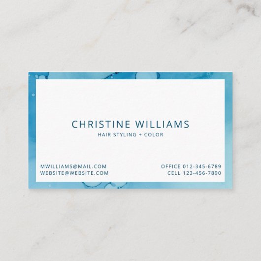 Carte De Visite Frontière bleu moderne (Dos)