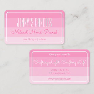 Carte De Visite Frontière Carré moderne Pastel Rainbow Ombre rose