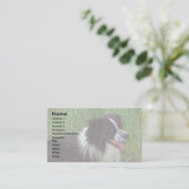 Carte De Visite Frontière Collie dans l'herbe (Debout devant)