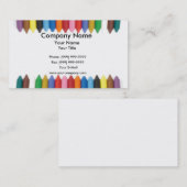 Carte De Visite Frontière colorée de crayons (Devant / Derrière)