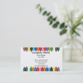 Carte De Visite Frontière colorée de crayons (Debout devant)