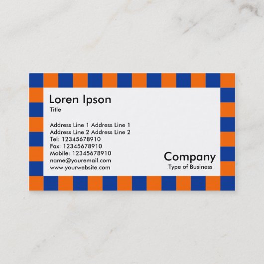 Carte De Visite Frontière de contrôle - bleu et orange (Devant)