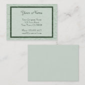 Carte De Visite frontière de texture de Livre vert (Devant / Derrière)