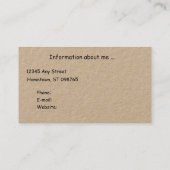 Carte de visite - Frontière des Feuilles d'or (Dos)